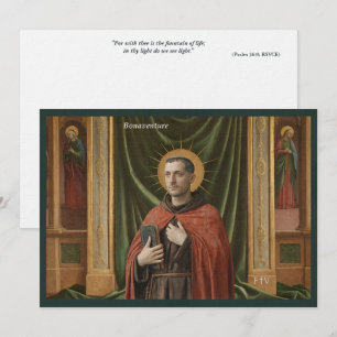 Cartão Santo de Arte Católica   São Boaventura