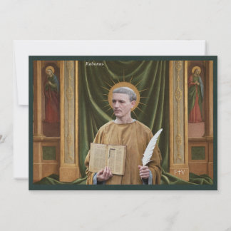 Cartão Santo de Arte Católica | São Rabano Mauro
