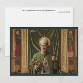 Cartão Santo de Arte Católica | São Ulrich de Augs