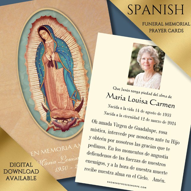 Cartão Santo de Foto Oração de Funeral Guadalupe E (Criador carregado)