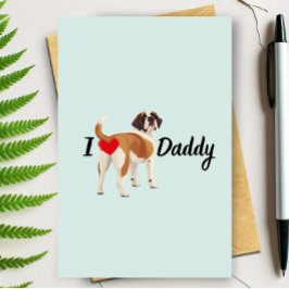 Cartão Santo engraçado Bernard Dog Bum Heart Dia de os pa