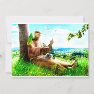 Cartão Santo Francis e o sermão prega aos pássaros