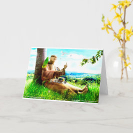 Cartão Santo Francis e o sermão prega aos pássaros