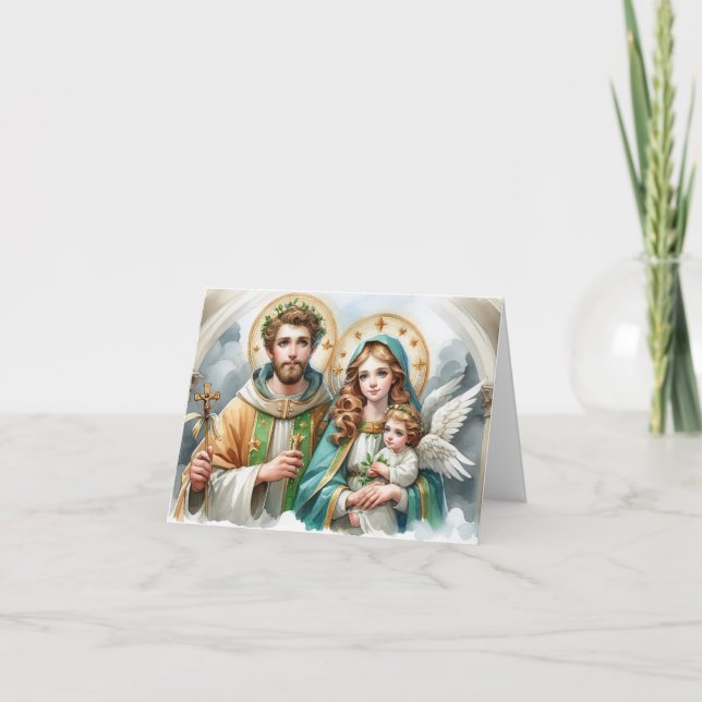 Cartão Santo Joachim e Infertilidade Anne-Ortodox (Frente)