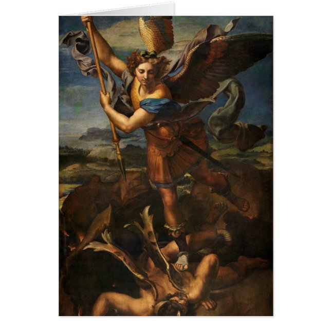 Cartão Santo Michael Vanquishing Satã (Frente)