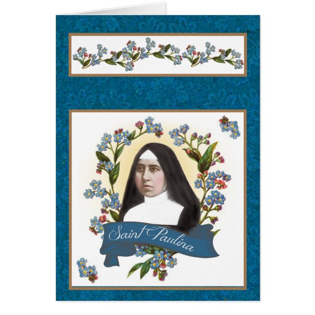 Cartão Santo padroeiro do St. Paulina dos diabéticos (Frente)