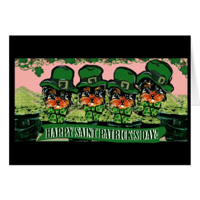 Cartão Santo Patty Yorkie Poos (Frente Horizontal)