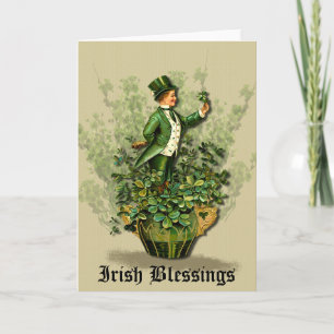 Cartão Santo Patty's Day Gent- irish Benessings Saudações
