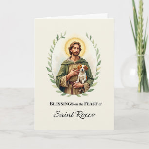 Cartão Santo Rocco Day Beneficia Watercolor Wreath