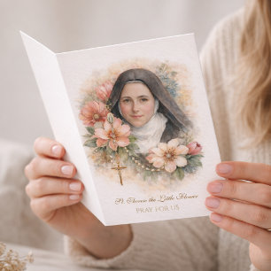 Cartão Santo Teresinha Sagrado Rosário “Tudo é Graça”