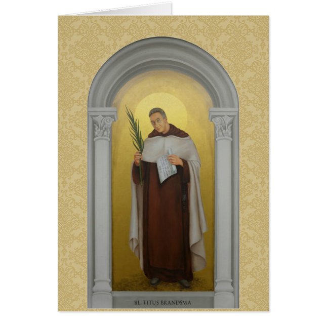 Cartão Santo Titus Brandsma Carmelite Santos Priest (Frente)