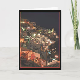 Cartão Santorini à noite (vazio de dentro