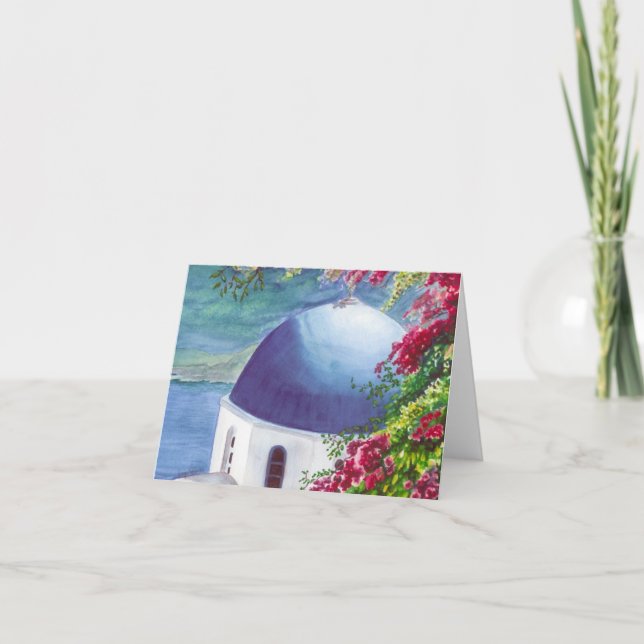 Cartão santorini dome greeting card (Frente)
