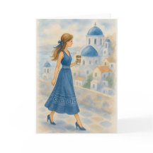 Santorini Grécia Watercolor