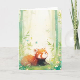 Cartão Santuário de Panda Vermelha