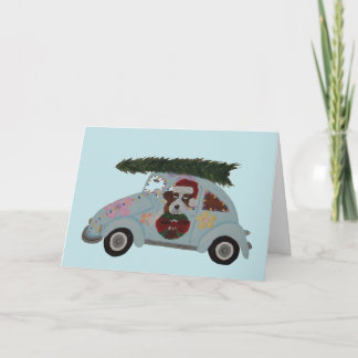 Cartão São Bernardo em carro hippie no Natal