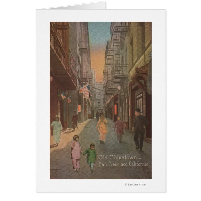Cartão São Francisco, CAView da velha Chinatown Street (Frente)