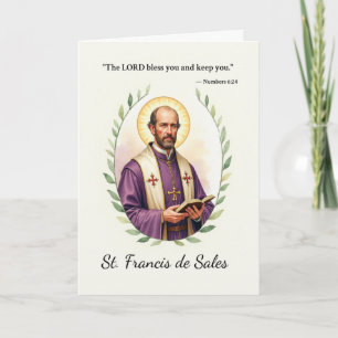 Cartão São Francisco de Sales Paz de Deus com as Escritur