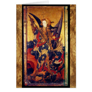 Cartão São Miguel Vencendo o Diabo