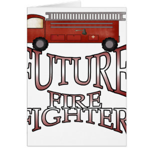 Cartão Sapador-bombeiro do futuro da viatura de incêndio