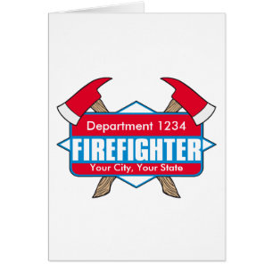 Cartão Sapador-bombeiro feito sob encomenda com machados