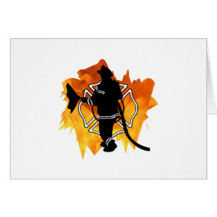 Cartão Sapador-bombeiro nas chamas