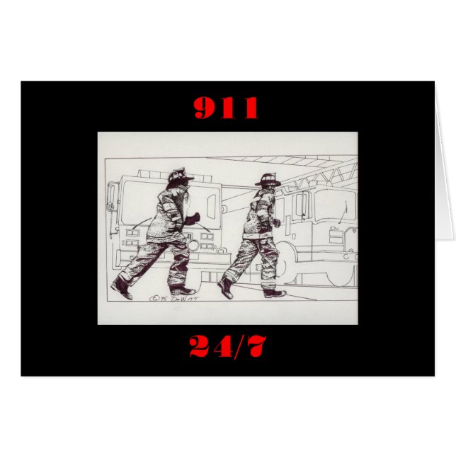 Cartão Sapadores-bombeiros na engrenagem (Frente Horizontal)