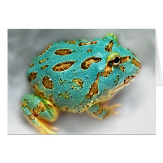 Cartão Sapo azul do Pac-Man - espera, esperando, Gotcha!