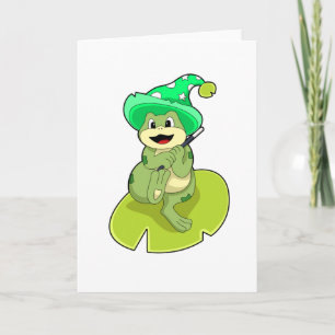 Cartão Sapo como assistente com varinha mágica