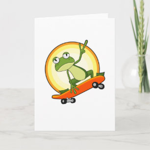 Cartão Sapo como Patinador com Skate