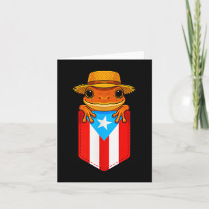 Cartão Sapo Coqui Jibaro Bandeira de Porto Rico Boricua C