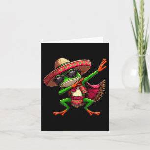Cartão Sapo Dabbing Óculos de Sol Sombrero Poncho Cinco D