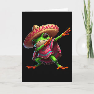 Cartão Sapo Dabbing Sombrero Poncho Cinco De Mayo Mexican