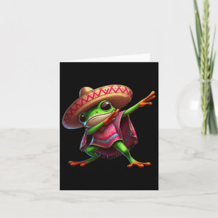 Cartão Sapo Dabbing Sombrero Poncho Cinco De Mayo Mexican