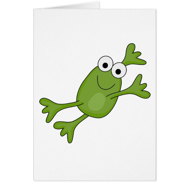 Cartão sapo de salto feliz (Frente)
