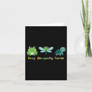 Cartão Sapo Dragonfly Turtle Cute Kids Animais Amigos