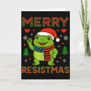 Cartão Sapo Engraçado Feliz Resistmas Retrô Férias Políti