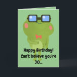 Cartão Sapo Engraçado, Green Son aniversário de 30 anos<br><div class="desc">Sapo Verde Filho Engraçado, um design único feito para qualquer um que procura algo especial para o filho no seu aniversário. O design apresenta um sapo engraçado à frente com texto personalizável que você pode personalizar, então, não hesite em personalizá-lo para fazer seu próprio convite de aniversário. Se tiver algum...</div>