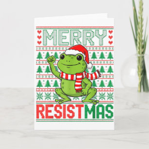 Cartão Sapo Engraçado Retro Feliz Resistnatal Político Fe