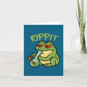 Cartão Sapo Fumante Divertido Rippit Stoner