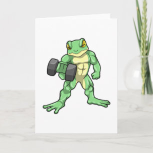 Cartão Sapo na musculação com haltere