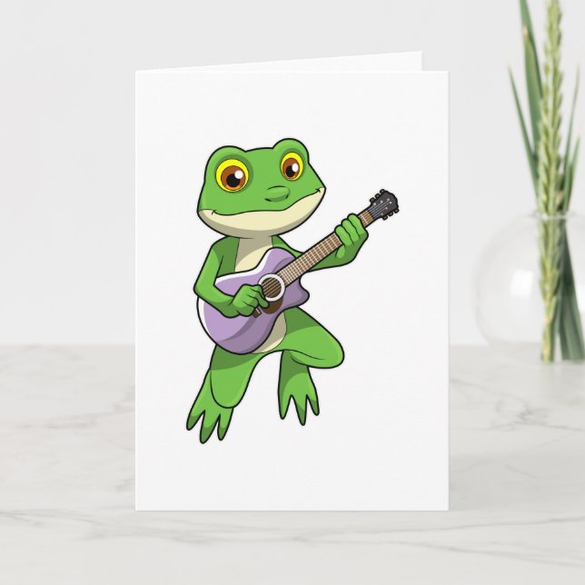 Cartão Sapo na Música com Violão (Frente)