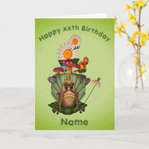 Cartão Sapo Princesa Cogumelos Personalizada Aniversário