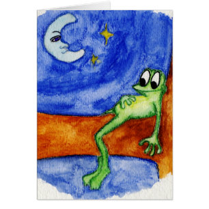 Cartão sapo que coloca na árvore