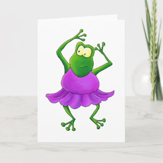 Cartão Sapo roxo da dança do tutu da bailarina