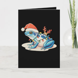 Cartão Sapo Veneno Chapéu do Papai Noel Luzes de Natal