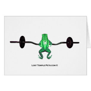 Cartão sapo verde com pesos