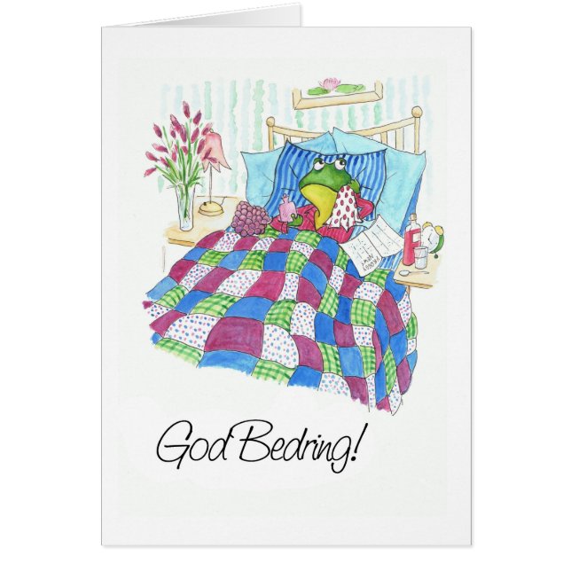 Cartão Sapo Verde Divertido Recebe Bem Em Breve Saudação  (Frente)