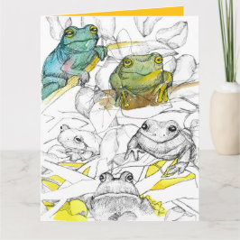 Cartão Sapos De Árvore Seguem Ali Encorajando Positivos