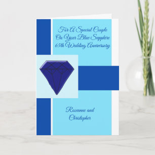 Cartão Sapphire Personalizado 65º Aniversário de Casament